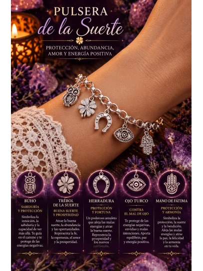 Polsera de la sort ✨ extrem protector de Plata de Llei 925