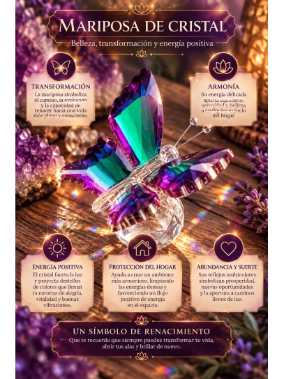 Papallona de Cristall Feng Shui 🦋✨ | Transformació, Renaixement i Energia Positiva