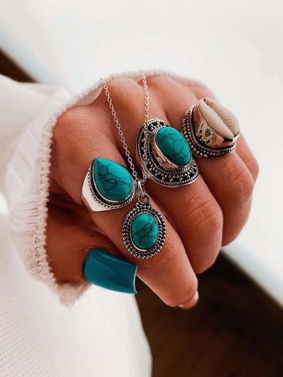 Anillo 'Navajo' de Turquesa
