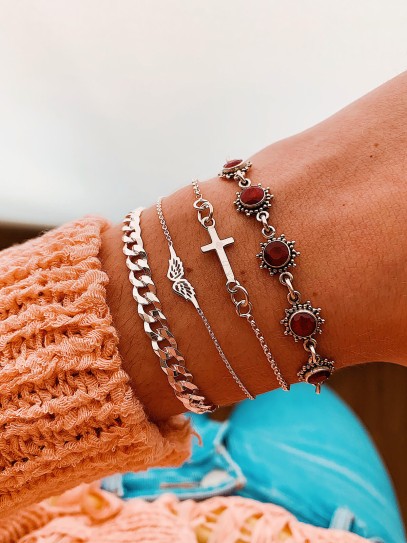 Pulsera 'Apolo' fina de plata