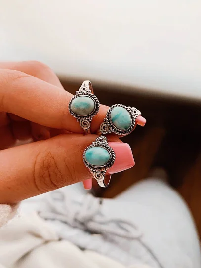 Anell 'Punta Cana' de Larimar