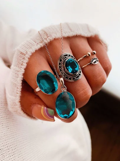 Anillo 'Monroe' de Topacio azul