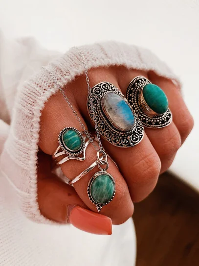 Anillo 'Carolina' de Amazonita