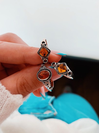 Amber 'Jungle' ring