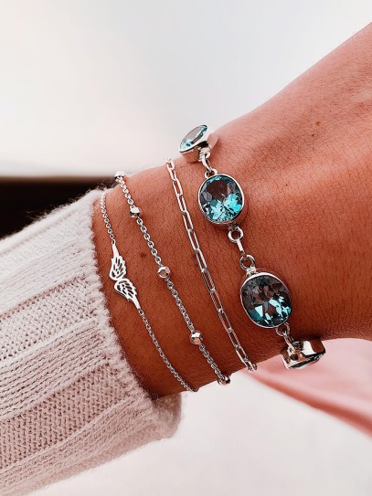 Pulsera 'Indra' de Aguamarina