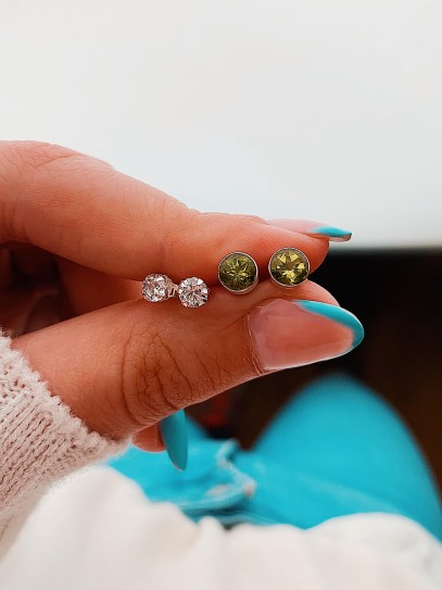 Pendientes 'Indira' de Olivina