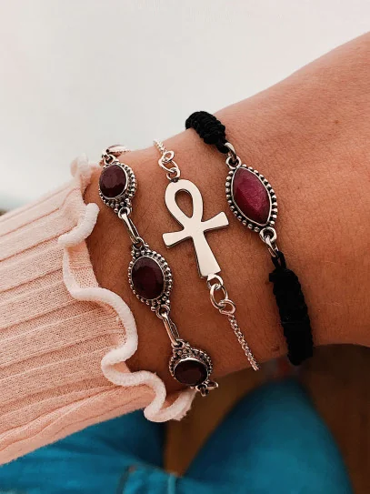 Pulsera 'Navani' de Rubí (macramé)
