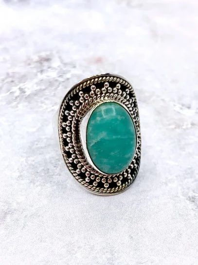 Anillo 'Carolina' de Amazonita