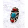 Anillo 'Arizona' de Turquesa y Coral