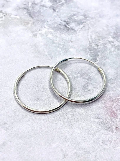 'Basic' earrings (20mm x Sterling Silver)