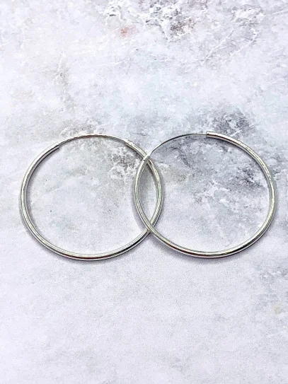 'Basic' earrings (30mm x Sterling Silver)
