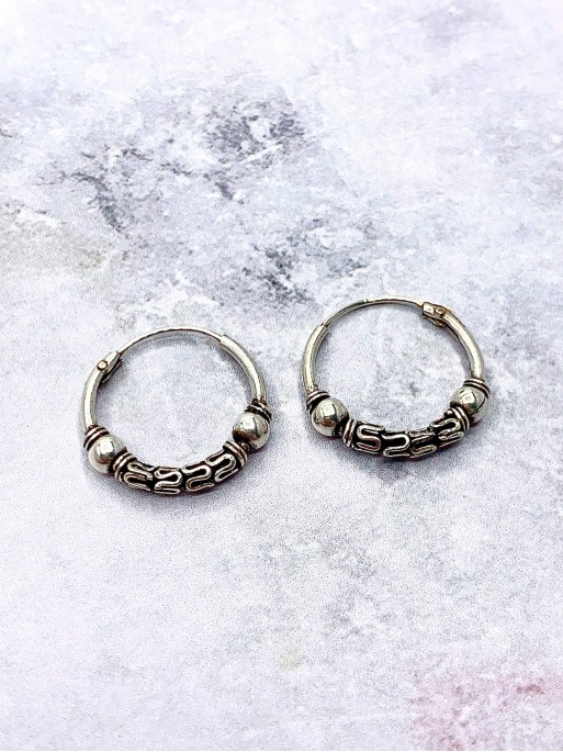 Bali 'Goa Gajah' Earrings (15mm x Sterling Silver)