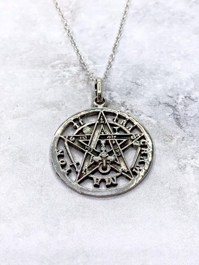 Silver 'Tetragrammaton' necklace