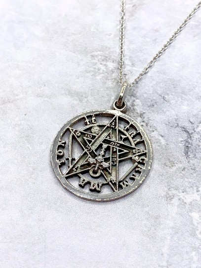 Silver 'Tetragrammaton' necklace