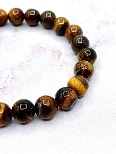 Polsera 'Asha' d'Ull de Tigre 8mm | Protecció i sort