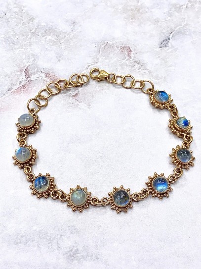 24k gold and Moonstone 'Sun' bracelet | Intuition