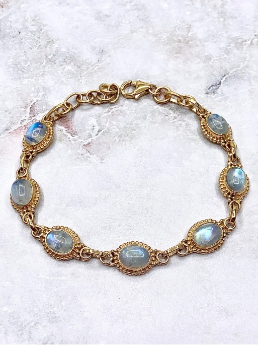 Polsera 'Carolina' d'or 24k i Pedra lluna | Intuïció