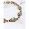Pulsera 'Carolina' oro 24k y Piedra luna | Intuición