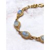 Pulsera 'Carolina' oro 24k y Piedra luna | Intuición