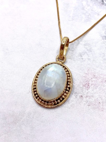 Collaret 'Carolina' d'or 24k i Pedra lluna