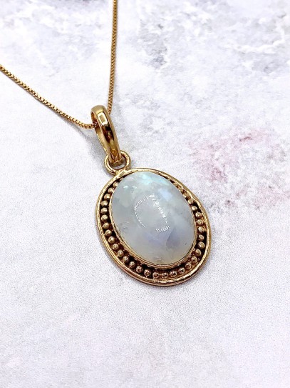 Collaret 'Carolina' d'or 24k i Pedra lluna