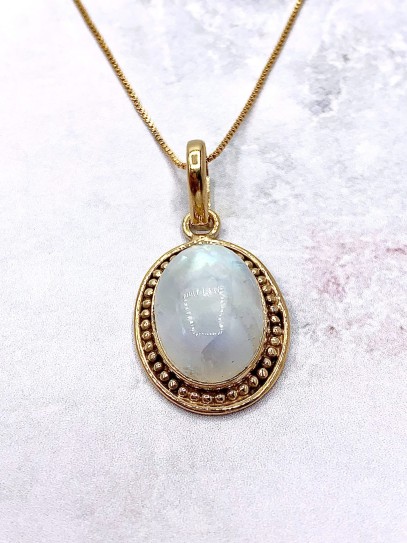 Collaret 'Carolina' d'or 24k i Pedra lluna