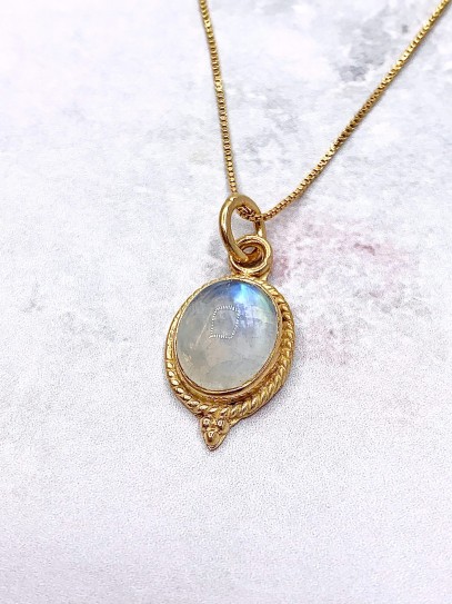 Collaret 'Trisha' d'or 24k i Pedra lluna