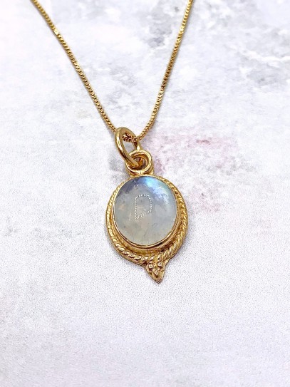 Collaret 'Trisha' d'or 24k i Pedra lluna