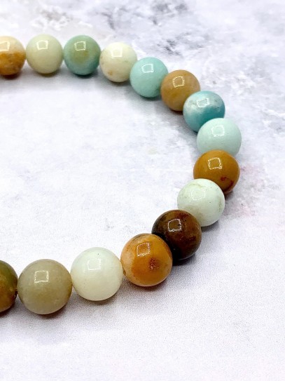 Pulsera 'Asha' de Amazonita 8mm | Fuerza y claridad