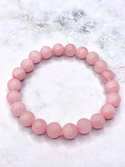 Pulsera 'Asha' de Cuarzo rosa 8mm | Amor y ternura