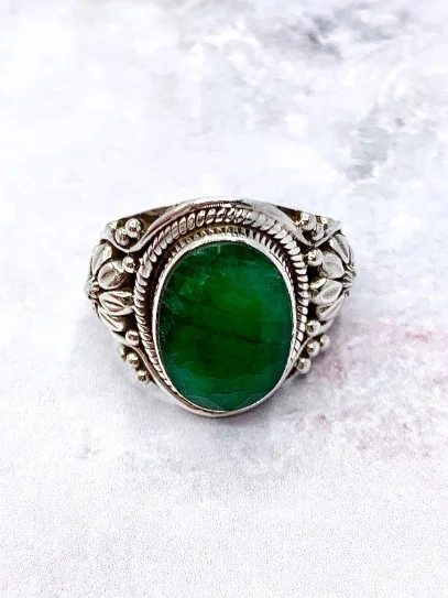 Emerald 'Kiran' ring