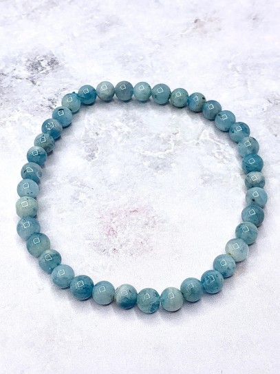 Pulsera 'Asha' de Aguamarina 6mm | Armoniza, energía positiva