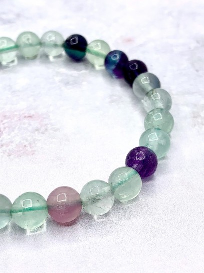 Polsera 'Asha' de Fluorita 6mm | Intuïció i espiritualitat