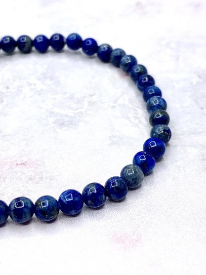 Fine Lapis Lazuli 'Asha' bracelet 6mm | Spirituality and calm