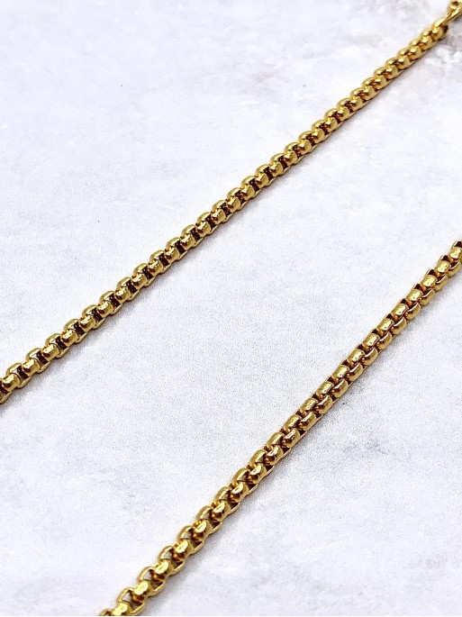 Cadena 'Miami' dorada (3 mm x Acero Inoxidable 316L)