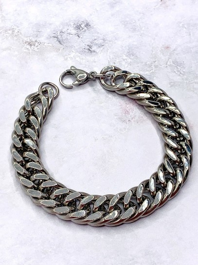 Polsera barbada gruixuda (1,3 cm x Acer Inoxidable 316L)