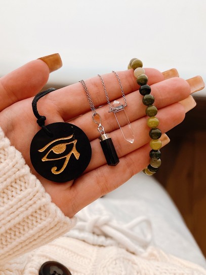 Collaret 'Nakia' de Shungit natural