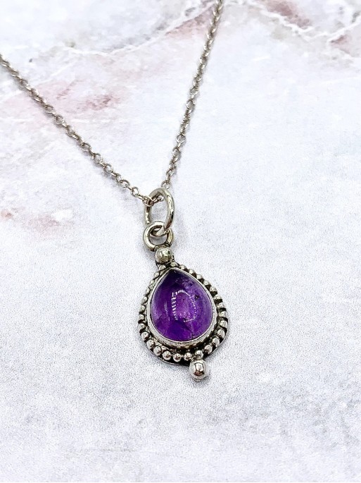 Amethyst 'Bali tear' necklace