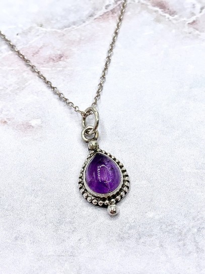 Amethyst 'Bali tear' necklace