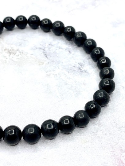 Polsera 'Asha' de Shungit fina 6mm | Protecció extrema
