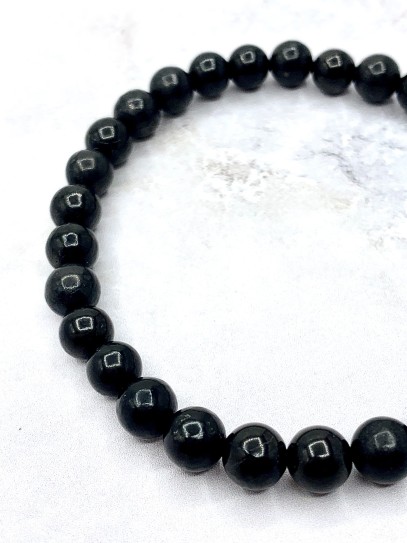 Polsera 'Asha' de Shungit fina 6mm | Protecció extrema