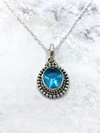 Collaret 'Shalimar' de Topazi blau