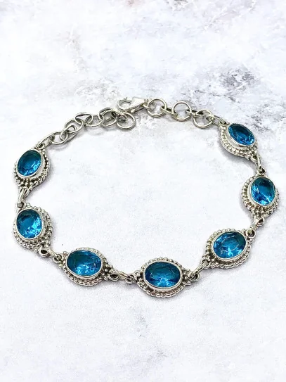 Pulsera 'Carolina' de Topacio azul | Suerte