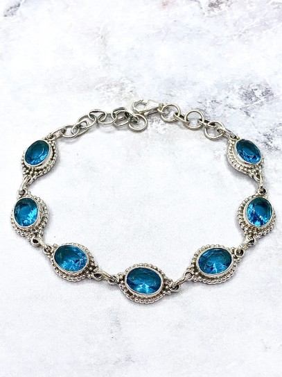 Pulsera 'Carolina' de Topacio azul | Suerte