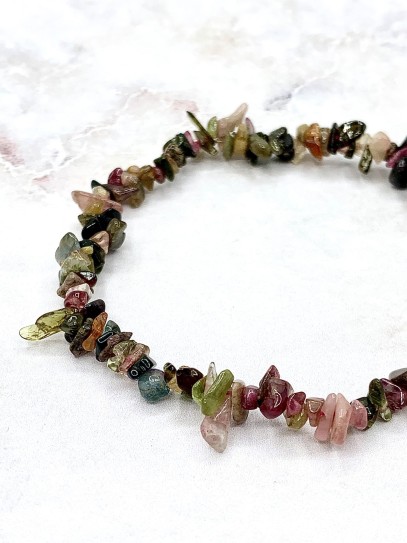 Multicolored Tourmaline 'India' bracelet | Protection and balance