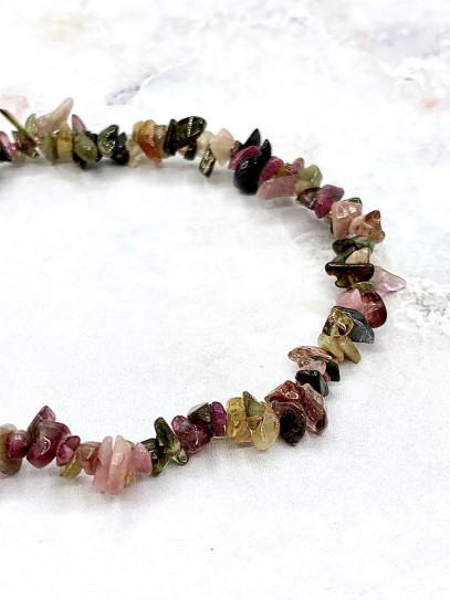 Multicolored Tourmaline 'India' bracelet | Protection and balance