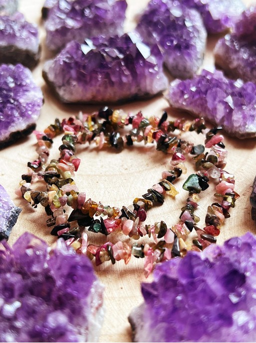 Multicolored Tourmaline 'India' bracelet | Protection and balance