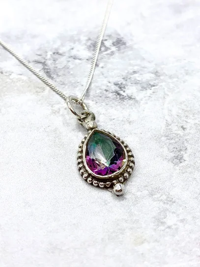 Mystic Topaz 'Bali tear' necklace