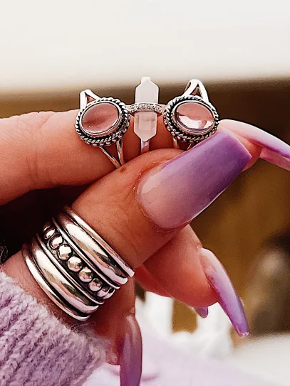Rose Quartz 'Aaina' ring