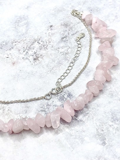 Collar 'Leya' de Cuarzo rosa